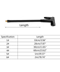 Flexible Tire Valve Locking Air Chuck Extension Hose Adapter Fits Car And Bike Pumps Quick Connect Inflator Kit For Road Trips Heavy Duty Maintenance Hassle Free Pressure Setup Perfect Addition To Your Auto Gear Bag. black air chuck adapter with length chart