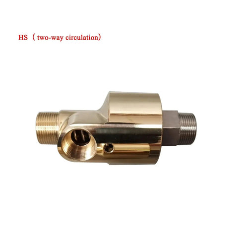 Rotary Union High Speed Rotary Joint High Temperature Connector For Cooling Water Left And Right Brass Right Handed Thread Heavy Duty No Fuss Setup For Industrial Machinery, brass two-way joint