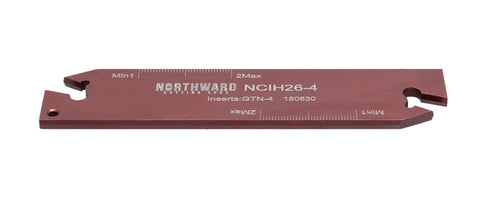 GTN-4 Positive Stop Adjustable Cutoff Blade For CNC And Manual Lathes With Self Lock Inserts Hardened Alloy Steel Body Vernier Scale In 32nds For Repeatable Grooving Parting Off Centering And Chamfering