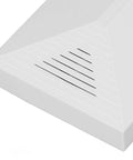 Real Deal High Sensitivity Glass Break Detector For Home Security Systems Adjustable Digital Impact Sensor side view with textured surface.