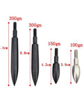 Field Points Set Archery, 12 ScrewIn Target Points, 100 125 150 200 250 300 350 Grain Range, Black and Silver Finish
