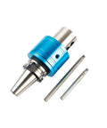 Heavy-Duty Bt50 Cnc Coolant Tool Holder Featuring Side Lock Collet Setup For Precision Milling And Grinding Jobs Dead On Grip Built From Industrial Strength Stainless Steel Oml20 Oml25 Oml32 Oml40 Compatible, blue and silver design, includes two metal pins.