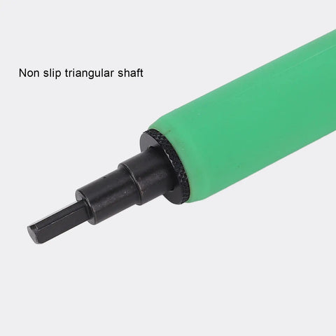 Blind Rivet Removal Tool Kit For 1/4 Inch Drills, Built For Fast, No Hassle Rivet Popper Action, Universal Compatibility With Pneumatic Or Electric, Includes Guide And Five High Speed Threaded Bits That Precisely Fit 1/8 Inch Rivets. Non-slip triangular shaft tip