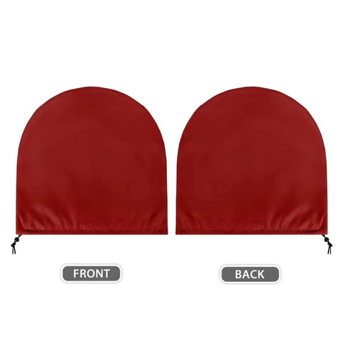 Heavy Duty Claret Red Fan Cover Built Like A Tank For 24 Inch Round Pedestal Floor And Wall Mount Industrial Fans showing front and back views.