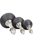 Badass Heavy Duty Adjustable Leveling Feet With Swivel Base And M12 Threads, set of three sizes, for equipment support.