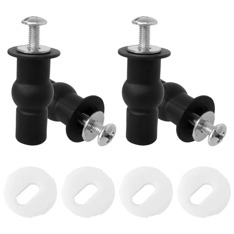 4 Pack Toilet Seat Bolts Kit With Hinge Screws Expanding Rubber Top Nuts And Mounting Hardware for 14-16mm Hole