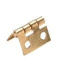 Close-up of a brass-plated mini hinge, part of the Rotating Concealed Hinges For Cabinets And Wooden Boxes, 10 Pcs pack.