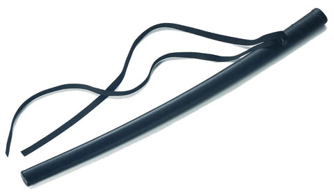 Polypropylene Katana Trainer With False Woodgrain Texture And Lightweight Sheath For Safe Practice Gear laid flat