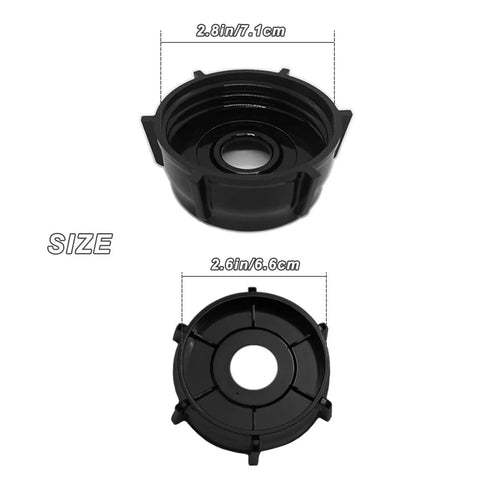 Two Pack Blender Jar Base Caps Replacement Parts For Most Standard Blender Jars Not For Pro Master Or Versa Models, top view