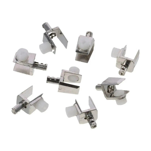 Beefy Heavy Duty Glass Shelf Brackets Set 100 Pack Corrosion Resistant Zinc Alloy Support Clips Rustproof Pegs for Glass Cabinets