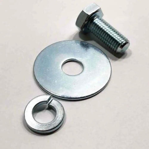 Heavy Duty Clutch Bolt Go Kart Replacement For Predator 212cc showing steel bolt, flat washer, and lock washer for smooth shifting.