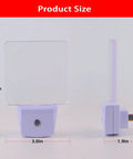 2 Pack Plug In Red Night Lights With Dusk To Dawn Sensor Zero Point Five Watt LED Auto On Off Soft Red Glow Great For Late Nights Melatonin Friendly Energy Saving Wall Night Light For Baby Room Bedroom And Bathroom Long Lifespan showing product dimensions