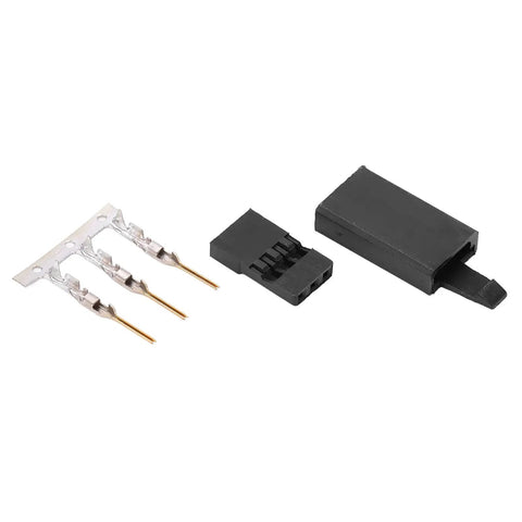Cold Pressed RC Connector Kit With 3 Pin ABS Brass Housing Built Tough Easy Installation High Performance For Model Aircraft And Electronic Devices And Systems, showing components