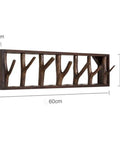 Premium Handcrafted Solid Wood Wall Mounted Coat Rack Featuring Retractable Hooks with tree branch hooks for entry storage.