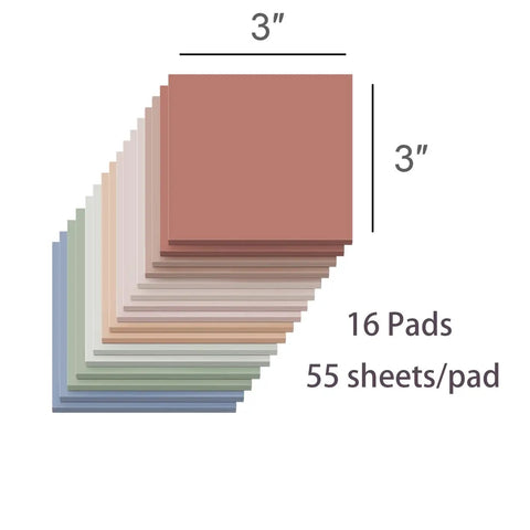 Dope 3x3 Sticky Notes Pack Of 16 Pads With 55 Sheets Each In Vintage Colors Recyclable Paper Super Sticky Adhesive display