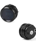 Front and back views of Dyno Racing2 52mm digital oil pressure gauge with blue LED (0-150 PSI); sensor port on back.