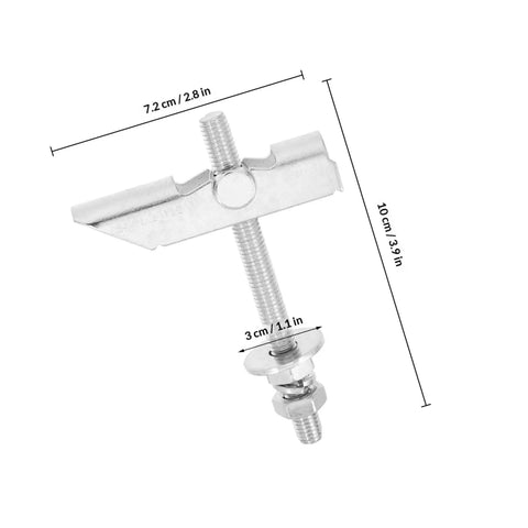 Close view of 12 piece toggle bolt kit for drywall and brick walls with heavy duty carbon steel anchors, lightweight galvanized design