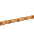 No Fuss Brass Wall Mount Coat Hooks Durable Entryway Hanger Rack Kick Clutter To Curb With This Solid Space Saver For Hallway Bathroom And Modern Home Setup, five hooks on a wood rack.