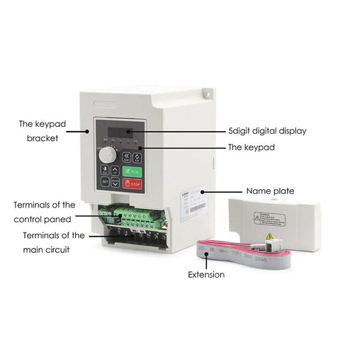 1.5KW 110V VFD Inverter With 0 to 1000 Hz Output 1 Phase In 3 Phase Out Industrial Grade Variable Frequency Drive For Motors H100 Model