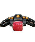 Excavator Tiller Head Operating Handle Actuation Lever With Throttle Controller Replacement Part For Heavy Duty Forklift Machinery features a black and red design with buttons.