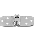 Flush Mounted Folding Table And Cabinet Door Hinge With Self Supporting Design Zinc Alloy Build Embedded Install Silver Finish 80x30mm - top view