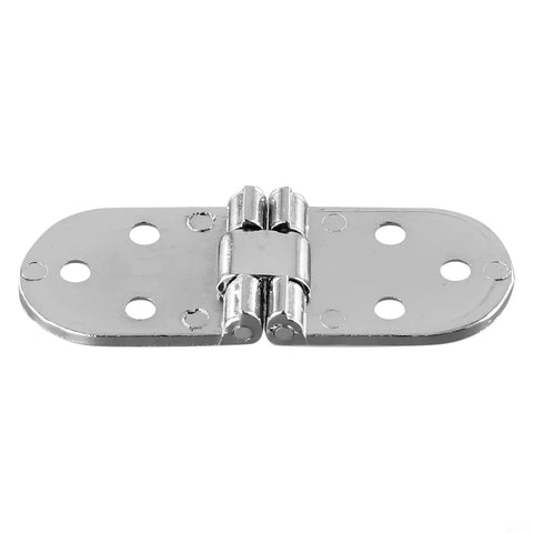 Flush Mounted Folding Table And Cabinet Door Hinge With Self Supporting Design Zinc Alloy Build Embedded Install Silver Finish 80x30mm - top view