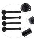 Rock Solid Heavy Duty Wall Mounted Shelf Brackets Four Pack Black Iron Pipe Style with hex head and matte finish.