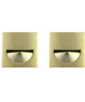 Pair of Square Recessed Sliding Closet Door Pulls Finger Flush Pocket Door Handles For Barn Doors And Drawers Outer Diameter 2.8x2.8 Inches Gold Finish