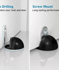 Magnetic Door Stop No Drill Self Adhesive Floor Door Stopper Stainless Steel Black 4 Pack Keeps Doors Open Protects Walls