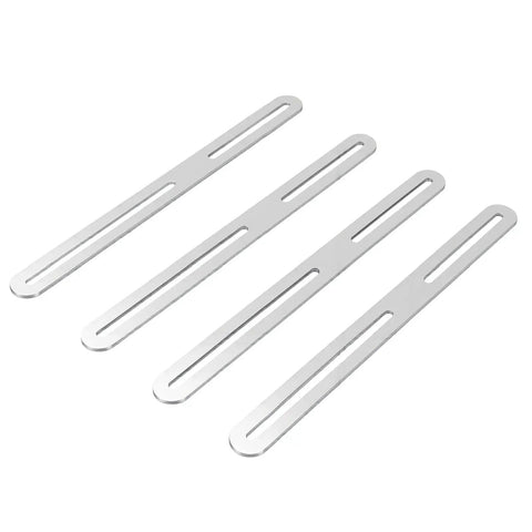 Stainless Steel Flat Mending Plate 4 Pack With Single Slot Adjustable Repair Brackets Smooth Brushed Finish For Wood Furniture Reinforcement