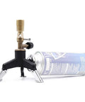 Portable Lab Gas Torch with Tripod Multifunction Lab Style Burner for Disinfection and Precision Flame On The Go Oxygen and Gas Adjustments No Gas Pipe Field Ready Butane Canister on white background.