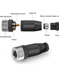 10 Pack M12 5 Pin Female A Code Straight Circular Sensor Aviation Connector Industrial Plug Waterproof IP67 4A 60V Quick Assembly