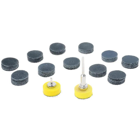 113 Piece 1 Inch Wet Dry Sanding Discs Set With 60-800 Grit, Hook And Loop Sandpaper With 1/8 Inch Shank Backing Pad For Drill And Rotary Tools
