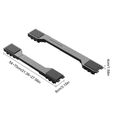 Heavy Duty 2 Pack Furniture Dolly With Sturdy Carbon Steel Build and Thick Rubber Pads, measuring 54-70cm for appliance moving.