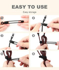 Steps to use Premium Silicone Cable Ties Set, Adjustable 4.2 Inch Length, Reusable Cord Management Organizer for cords and wires.