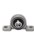 Durable Zinc Alloy Ball Bearing Pillow Block Set, front view of a shielded bearing with two mounting holes, part of a 10-piece set.