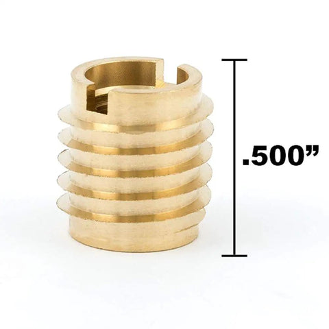 Go-To DIY Friendly Wood Threaded Inserts Kit With Brass Knife Thread Inserts 1/4-28 Includes Drill And Driver Five Inserts And Tools For Furniture Cabinets Storm Windows And Marine Projects