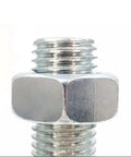 Heavy Duty Adjustable Leveling Feet 4 Piece Set With Threaded Carbon Steel Base, close-up of threaded steel connector for stability.
