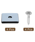 Four Pack Blue Square Furniture Slider Pads Two By Two Inch Screw On Floor Glides For Carpet Hardwood Floors With Self Tapping Screws.