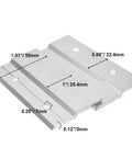 Heavy Duty 4 Inch French Cleat Picture Hangers Hardware Kit With Badass Aluminum Z Bar Clips and Wall Mount Brackets, aluminum cleat detail.