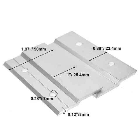 Heavy Duty 4 Inch French Cleat Picture Hangers Hardware Kit With Badass Aluminum Z Bar Clips and Wall Mount Brackets, aluminum cleat detail.