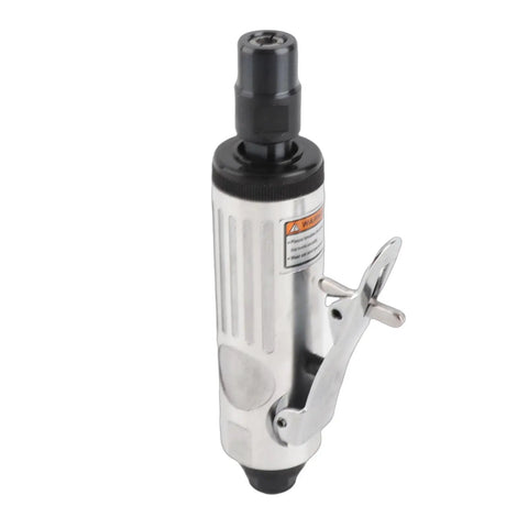Heavy Duty Pneumatic Die Grinder With Lightweight Air Powered Build For Quick Cut And Detail Work In Tight Fits Featuring High RPM Spin And Rock Solid Quarter Inch Collet Grip Smooth Handle Layout For All Day Grind.