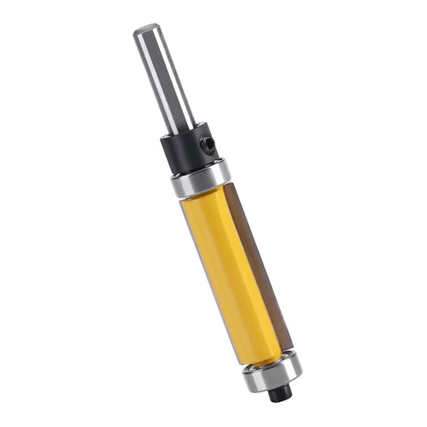 Top Notch Flush Trim Router Bit With Sharp Cutting Edge For Smoother Woodworking And Pattern Finishing Jobs Featuring One And A Half Inch Blade Size Perfect For MDF, Solid Wood Or Plywood Projects.