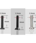 Slick Micro Screw Organizer Kit Featuring 18 Metric Sizes Including M1.2 M1.4 And M2 For Watch Repair Eyeglasses Laptop Camera Electronics No Sweat Precision Fixes When You Gotta Tinker Around displaying three 1.2mm screws with 6mm length.