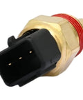 Direct Bolt On Engine Coolant Temperature Sensor Sender Switch Fits Hyundai Accent L4 1.5L, gold and black sensor with connector.