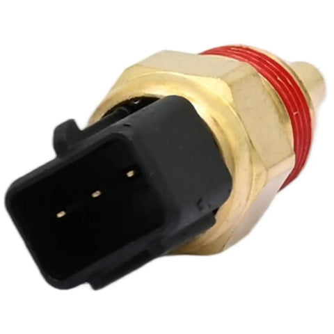 Direct Bolt On Engine Coolant Temperature Sensor Sender Switch Fits Hyundai Accent L4 1.5L, gold and black sensor with connector.