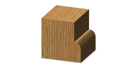 Smooth wood edge created by Carbide Tipped Roundover Router Bit With One Eighth Inch Radius, Three Quarter Inch Diameter, One Quarter Inch Shank