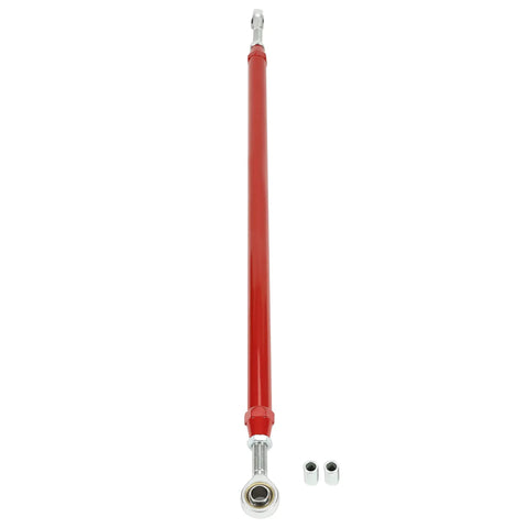 Adjustable Lift Panhard Bar for 4WD Dodge Ram 1994 to 2002, 4.5 to 8 Inch, Front Track Rod Relocation Bracket, Heavy Duty Steel, Bolt On Fit for Ram 1500 2500 3500, Off Road Ready, red adjustable track bar with rod end and bushings