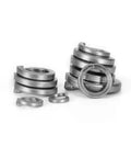 Lock Washers Assortment Kit M2 To M30 Set With Pure TA2 Gr2 Spring Washers Elastic Flat Gaskets Hex Lock Nuts Metal Rings Shims And 20Pcs M4 Pack For Quick Pro Grade Reliable Mechanical Fastening For DIY Projects. TA2 spring washers stacked, metal lock rings