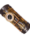 Badass Steampunk Arm Sleeve With Glowing Mechanical Compass And Vintage Gears Crafted From Hella Rugged PU Leather for cosplay